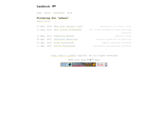 blog/school screenshot