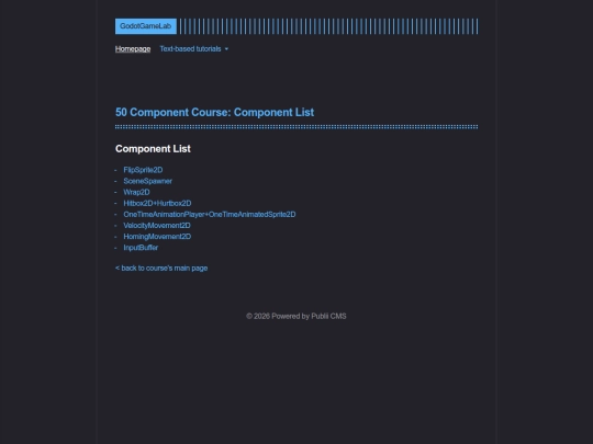 50-component-course-component-list screenshot