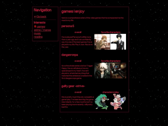 interests/games screenshot