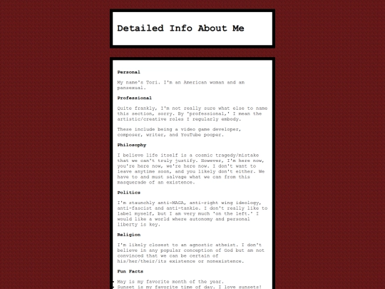 fullbio screenshot