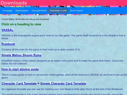 Links screenshot