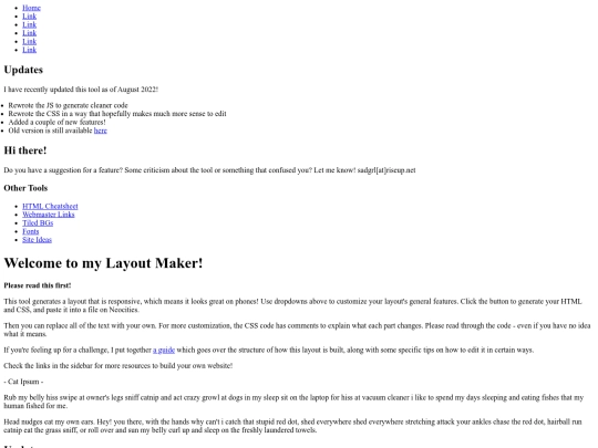 sadgrllayout screenshot
