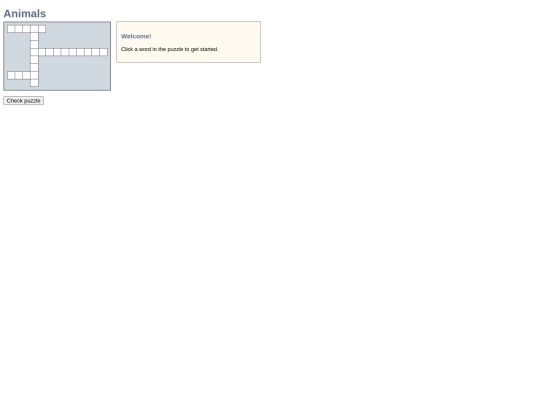 Animals/crossword/Crossword1 screenshot