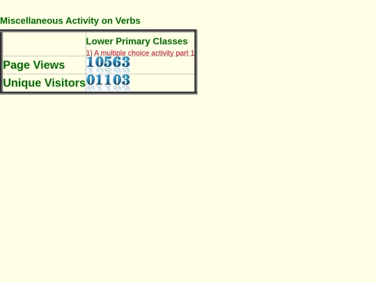 English/Miscellaneous Activity on Verbs screenshot