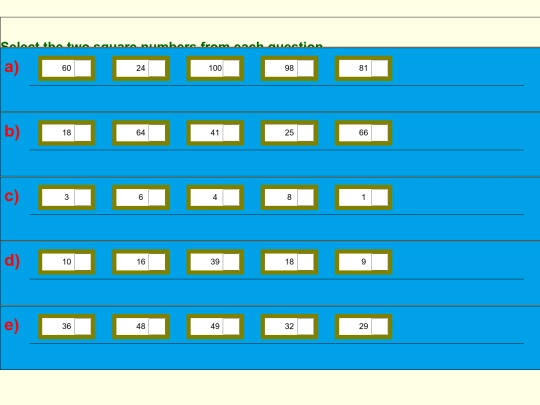 Maths/Square Numbers/1 screenshot