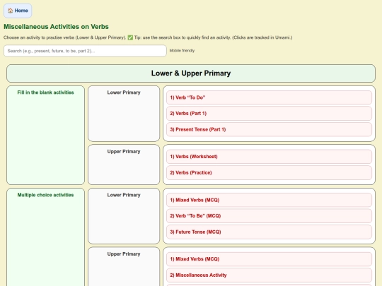 Miscellaneous Activity on Verbs screenshot