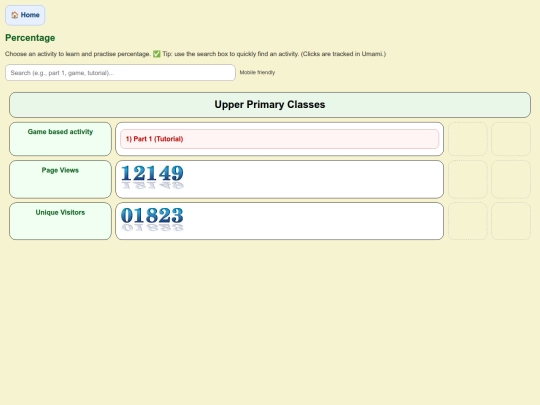 Percentage screenshot
