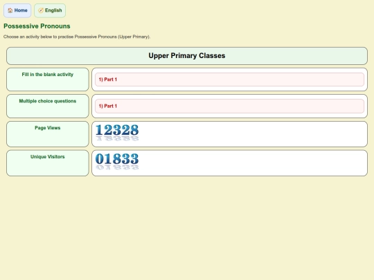 Possessive Pronoun screenshot
