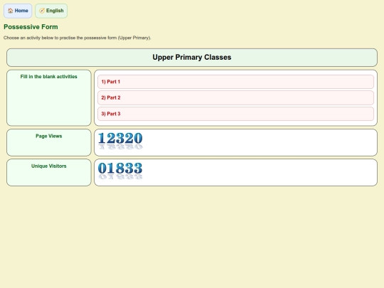 possessive form screenshot