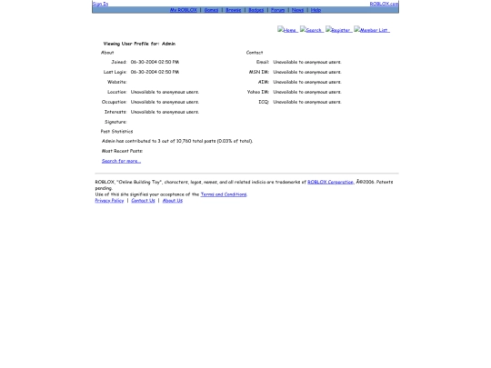 forumuser/Admin screenshot