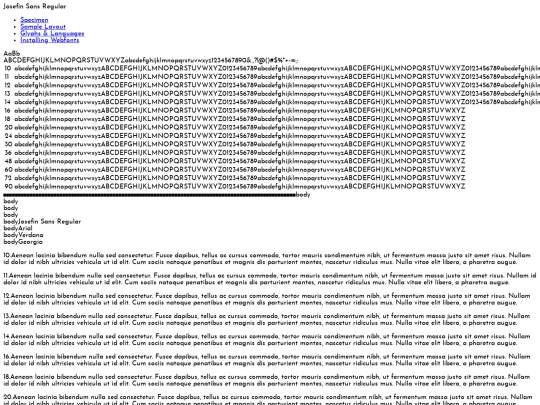 fonts/josefinsans-regular-demo screenshot