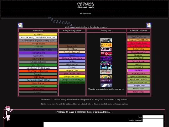 menu screenshot