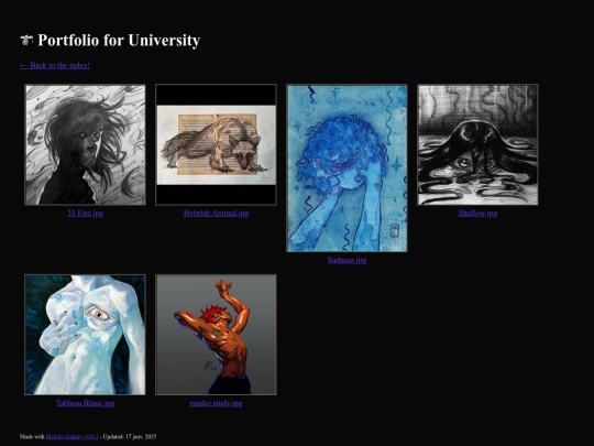 gallery/portfolio-for-university screenshot