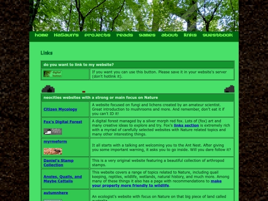 links screenshot