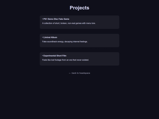 Projects screenshot