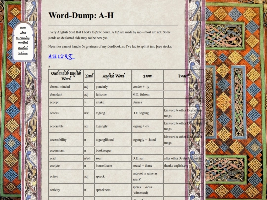 wordbook/word-dump screenshot