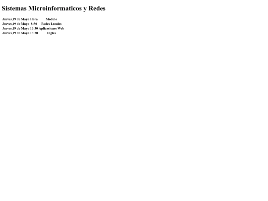 Trabajos/horario screenshot