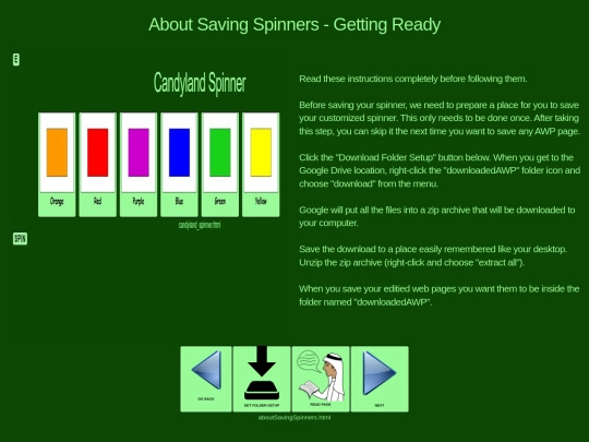 spinners/aboutSavingSpinners screenshot