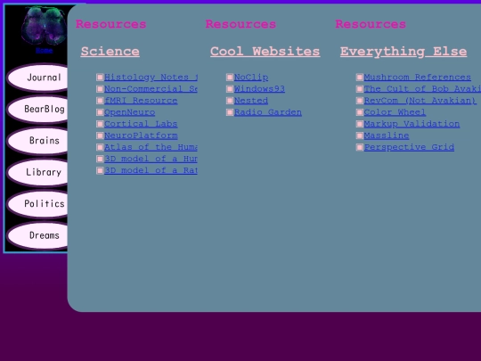 Neuroscience/NS_Pages/Resources screenshot