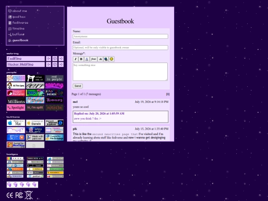 guestbook screenshot