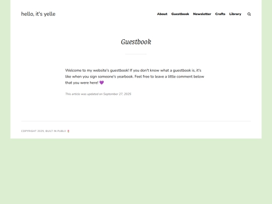 guestbook screenshot