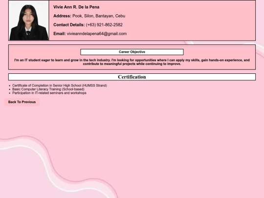 Certification screenshot