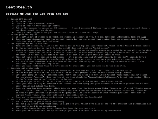 awssetup screenshot