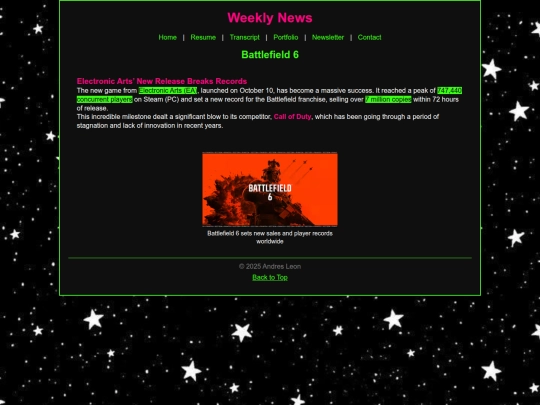 newsletter screenshot