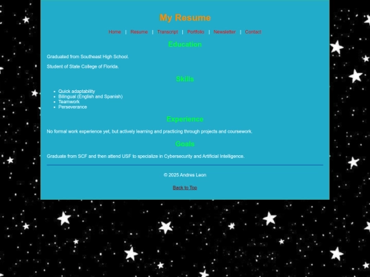 resume screenshot
