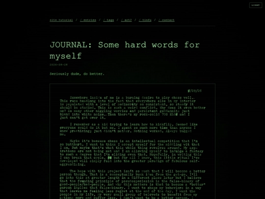 blog/journal-some-hard-words-for-myself screenshot