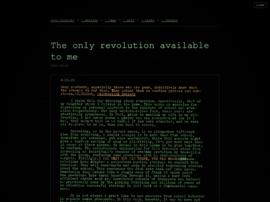 blog/the-only-revolution-available-to-me screenshot