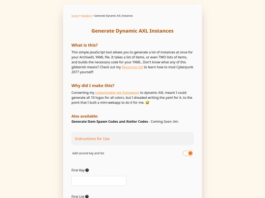 modding/axl-generate-yaml-instances screenshot