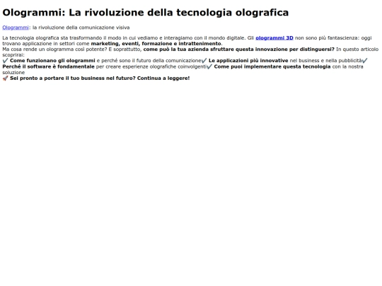 ologrammi screenshot