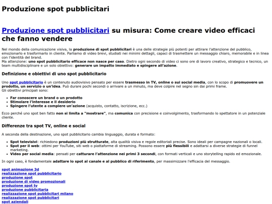 produzionespotpubblicitari screenshot