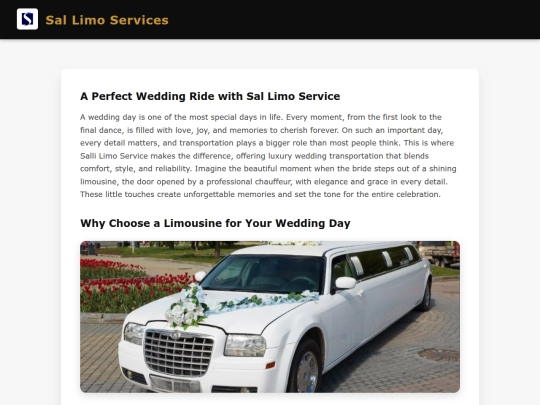 APerfectWeddingRidewithSalliLimoService screenshot