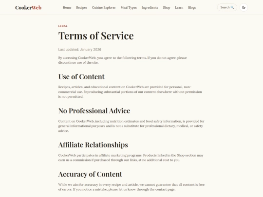 terms screenshot