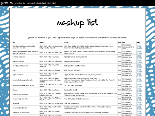 mashups screenshot
