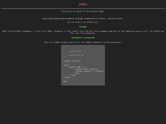 projects/yams screenshot