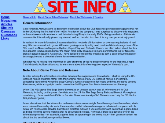 siteinfo screenshot