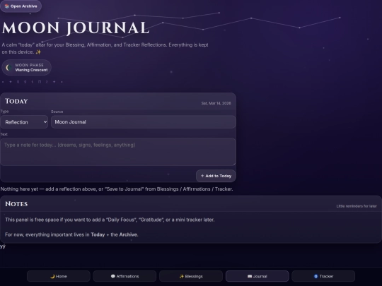 moon-journal screenshot