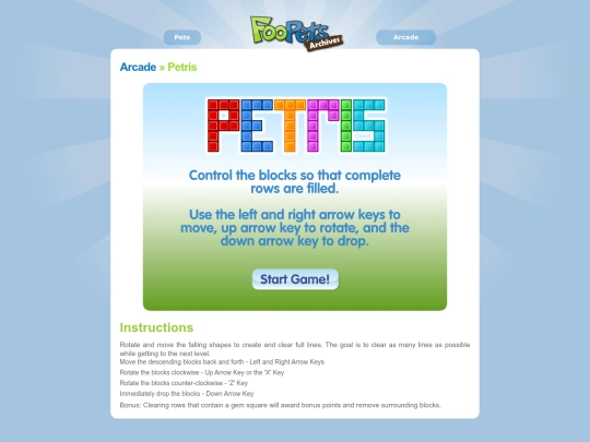 arcade/petris screenshot