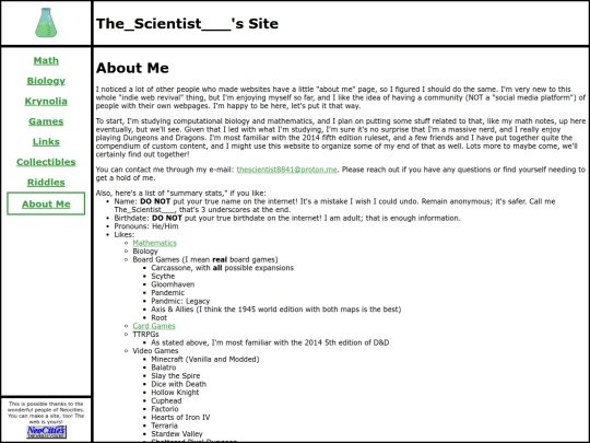 aboutme screenshot