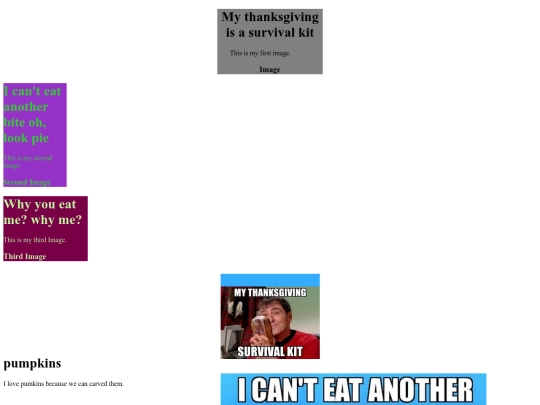 Thanksgiving meme assignment screenshot