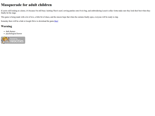 Masqueradeforgrown-upchildren screenshot