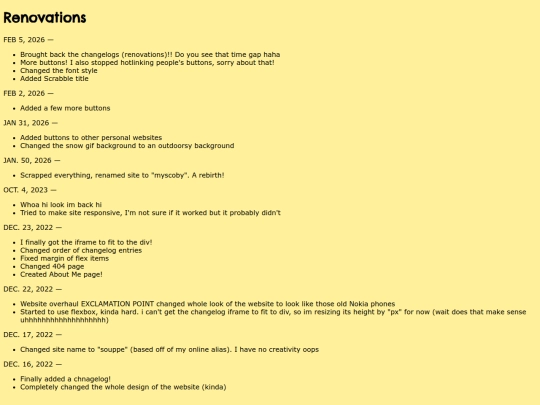 changelogs screenshot