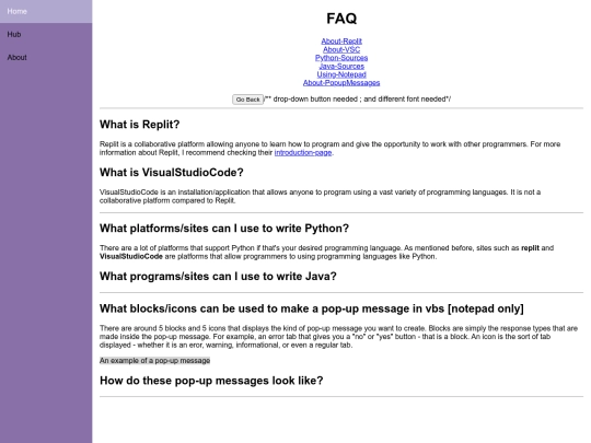 faq screenshot