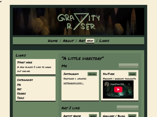 links screenshot