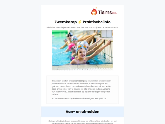 Append/Tiems Zwemkamp ⚡️ Zomervakantie week 2 _ Praktische informatie screenshot