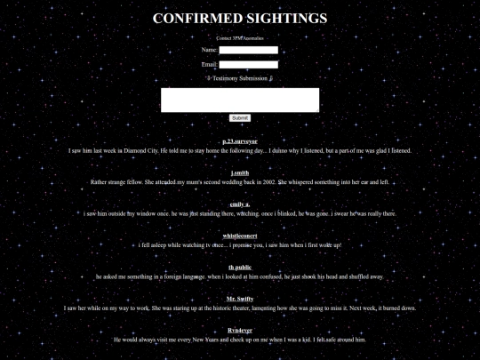 sightings screenshot