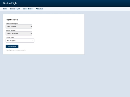 booking screenshot
